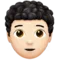 Person: Light Skin Tone, Curly Hair emoji on iPhone