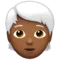 Orang: Warna Kulit Sedang Gelap, Rambut Putih emoji di iPhone (iOS 14.5)