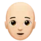 Person: Light Skin Tone, Bald emoji on Apple iOS 17.4