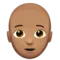 Άτομο: Μεσαίος τόνος δέρματος, φαλακρός emoji στο iPhone (iOS 17.4)