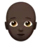 Person: Dark Skin Tone, Bald emoji on Apple iOS 13.2