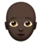 Person: Dark Skin Tone, Bald emoji on iPhone