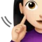 聋哑女性：肤色较浅 iPhone 上的表情符号 (iOS 14.2)