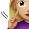 Deaf Woman: Medium-Light Skin Tone emoji on iPhone