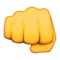 Blížící se pěst emoji na Apple iOS 9.1