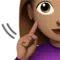 Deaf Woman: Medium Skin Tone emoji on iPhone