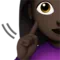 Deaf Woman: Dark Skin Tone emoji on iPhone