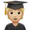 Student: Medium-Light Skin Tone emoji on Apple iOS 17.4