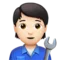 技工：浅肤色 iPhone 上的表情符号 (iOS 16.4)