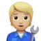 Mechanic: Medium-Light Skin Tone emoji on iPhone