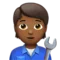 Μηχανικός: Μέτριος-Σκούρος Τόνος Δέρματος emoji στο iPhone (iOS 17.4)