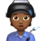 Factory Worker: Medium-Dark Skin Tone emoji on Apple iOS 13.2