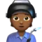 Công nhân nhà máy: Da màu trung bình đến sẫm emoji trên Apple iOS 17.4