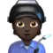 Factory Worker: Dark Skin Tone emoji on iPhone