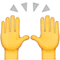Raising Hands emoji on Apple iOS 8.3