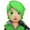 Singer: Medium-Light Skin Tone emoji on iPhone