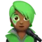 Penyanyi: Ton Kulit Sederhana Gelap emoji di Apple iOS 14.5