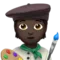 Artist: Dark Skin Tone emoji on Apple iOS 14.2