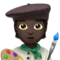 Artist: Dark Skin Tone emoji on Apple iOS 17.4