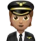 Pilot: Medium Skin Tone emoji on iPhone