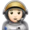 Astronaut: Light Skin Tone emoji on Apple iOS 14.6
