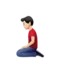 Man Kneeling: Light Skin Tone emoji on iPhone