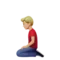 Mann kniet: Mittlerer bis heller Hautton Emoji auf Apple iOS 17.4
