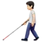 Person with White Cane: Light Skin Tone emoji on iPhone (iOS 14.6)
