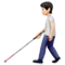 Person with White Cane: Light Skin Tone emoji on iPhone