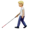Person with White Cane: Medium-Light Skin Tone emoji on iPhone