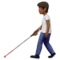 Orang dengan Tongkat Putih: Warna Kulit Sedang-Gelap emoji di iPhone (iOS 14.5)