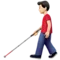 Pria dengan Tongkat Putih: Warna Kulit Terang emoji di iPhone (iOS 14.5)