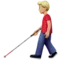 Pria dengan Tongkat Putih: Warna Kulit Sedang-Terang emoji di iPhone (iOS 14.5)
