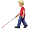 Man with White Cane: Medium-Light Skin Tone emoji on iPhone