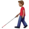 Muž s bílou holí: Střední odstín pleti emoji na Apple iOS 13.2