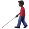 Man with White Cane: Dark Skin Tone emoji on iPhone