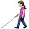 Woman with White Cane: Light Skin Tone emoji on iPhone