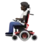 Person in Motorized Wheelchair: Dark Skin Tone emoji on iPhone