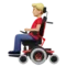 Man in Motorized Wheelchair: Medium-Light Skin Tone emoji on Apple iOS 17.4
