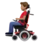 Man in Motorized Wheelchair: Medium Skin Tone emoji on iPhone (iOS 14.6)