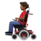 Man in Motorized Wheelchair: Medium-Dark Skin Tone emoji on Apple iOS 15.4