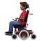 Man in Motorized Wheelchair: Medium-Dark Skin Tone emoji on Apple iOS 17.4