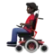Man in Motorized Wheelchair: Dark Skin Tone emoji on iPhone