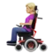 Woman in Motorized Wheelchair: Medium-Light Skin Tone emoji on iPhone