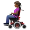 Woman in Motorized Wheelchair: Medium-Dark Skin Tone emoji on Apple iOS 17.4