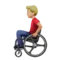 Man in Manual Wheelchair: Medium-Light Skin Tone emoji on iPhone