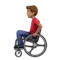 Man in Manual Wheelchair: Medium Skin Tone emoji on Apple iOS 15.4