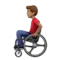 Man in Manual Wheelchair: Medium Skin Tone emoji on Apple iOS 17.4