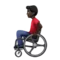 Man in Manual Wheelchair: Dark Skin Tone emoji on Apple iOS 16.4