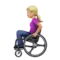 Woman in Manual Wheelchair: Medium-Light Skin Tone emoji on Apple iOS 14.5